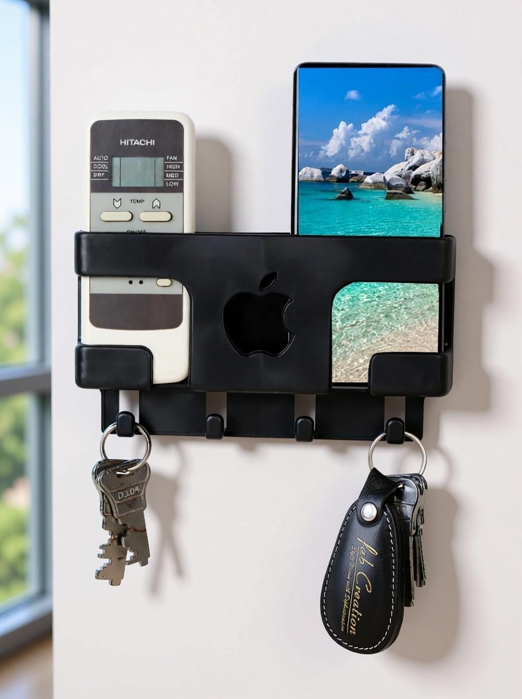 DSNS Wall Mount Key, Mobile Holder | Remote Stand | MultiPurpose Stand Black 1 Pics Mobile Holder-picture-14