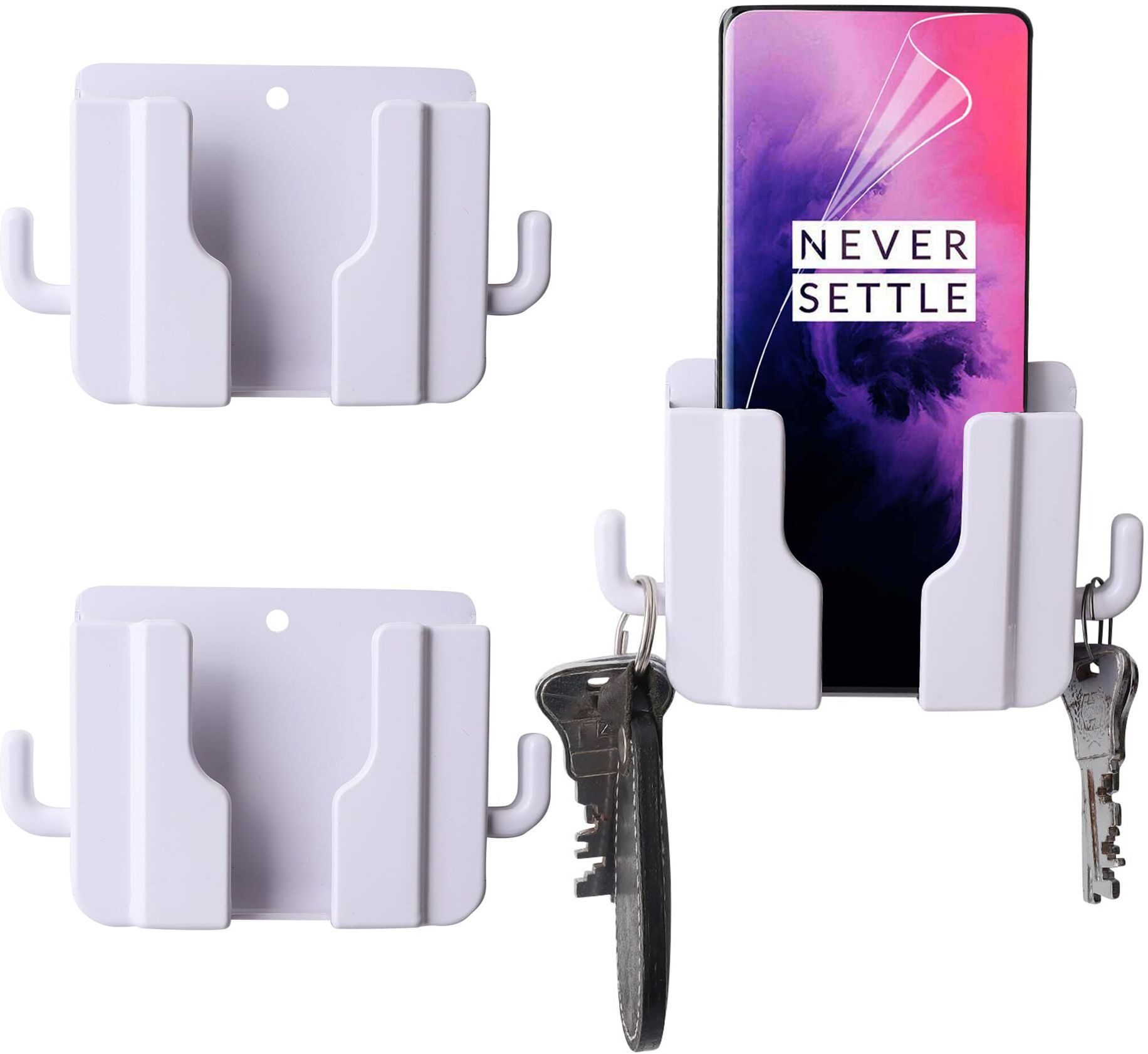 Flipkart SmartBuy Wall Stand For Mobile Charging | AC TV Remote Wall Mount Holder 3 Piece White Mobile Holder-image-17