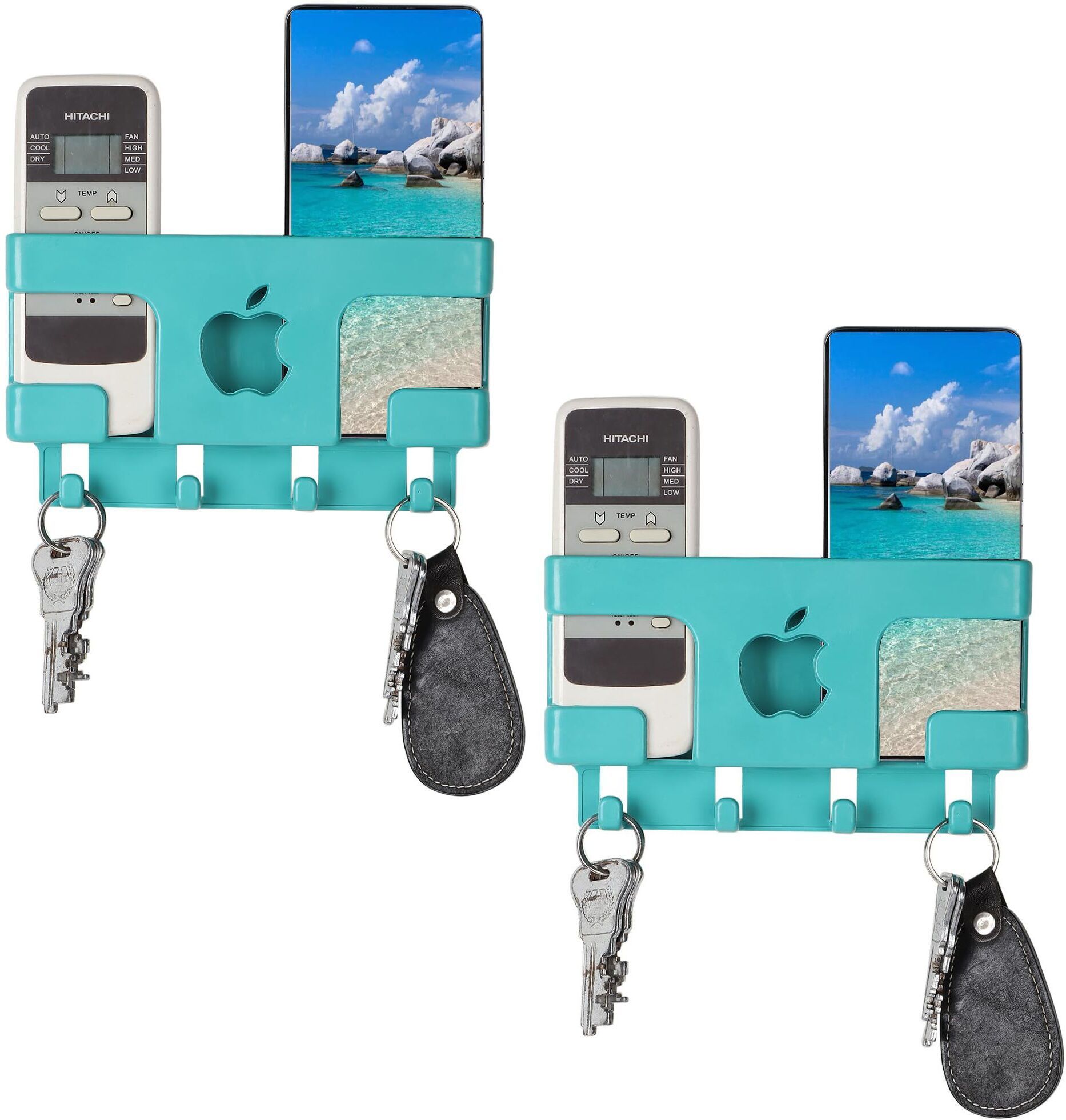 Flipkart SmartBuy Mobile Wall Mount Stand | Key Hanger, AC/TV Remote Hanging Bracket Pack OF 2 Mobile Holder-image-15