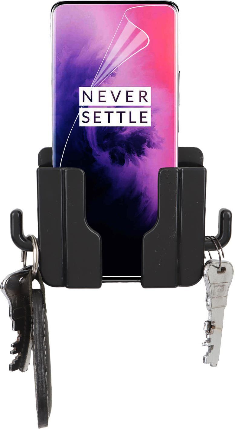 DSNS Wall Stand for charging | AC/TV Remote Holder Phone Stand Pack OF 1 Black Mobile Holder-image-47