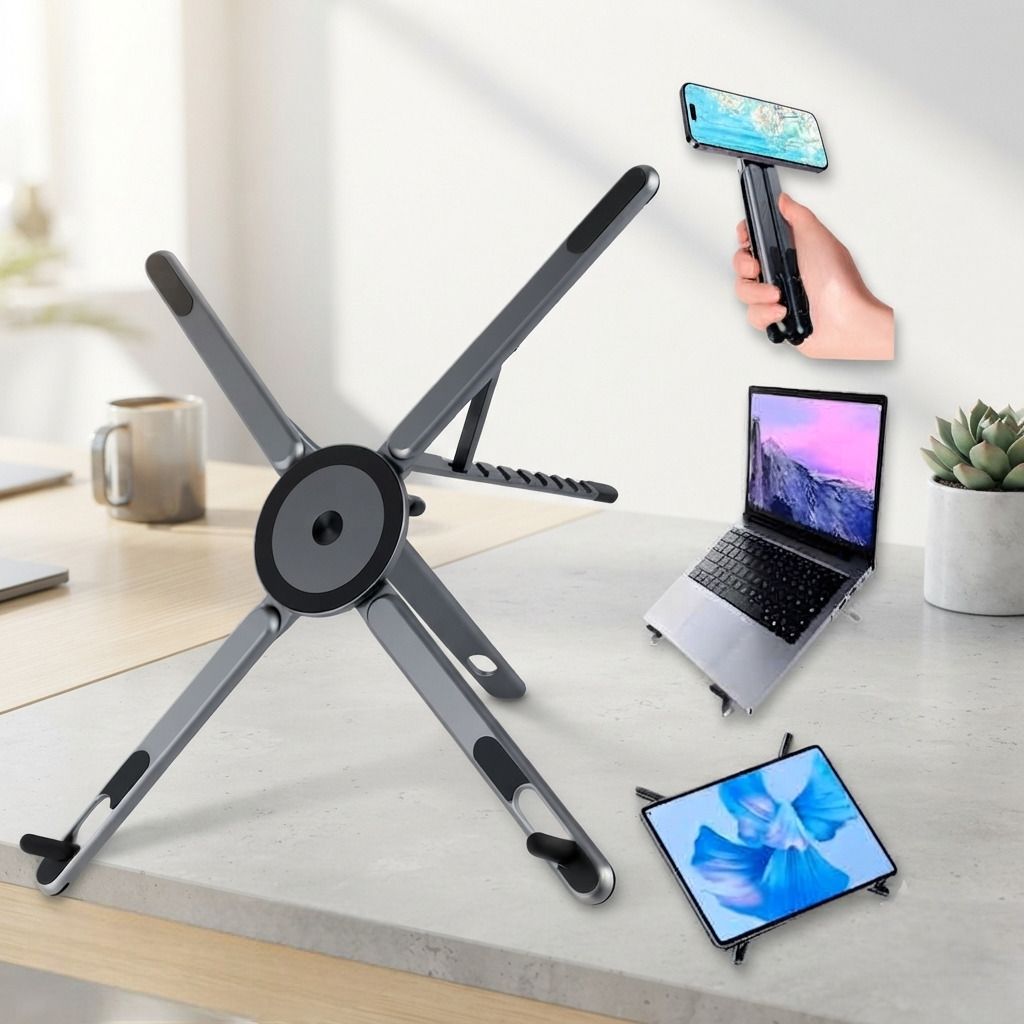 Auslese Foldable Magnetic Laptop Stand for MacBook & Tablet Mobile Holder-image-30
