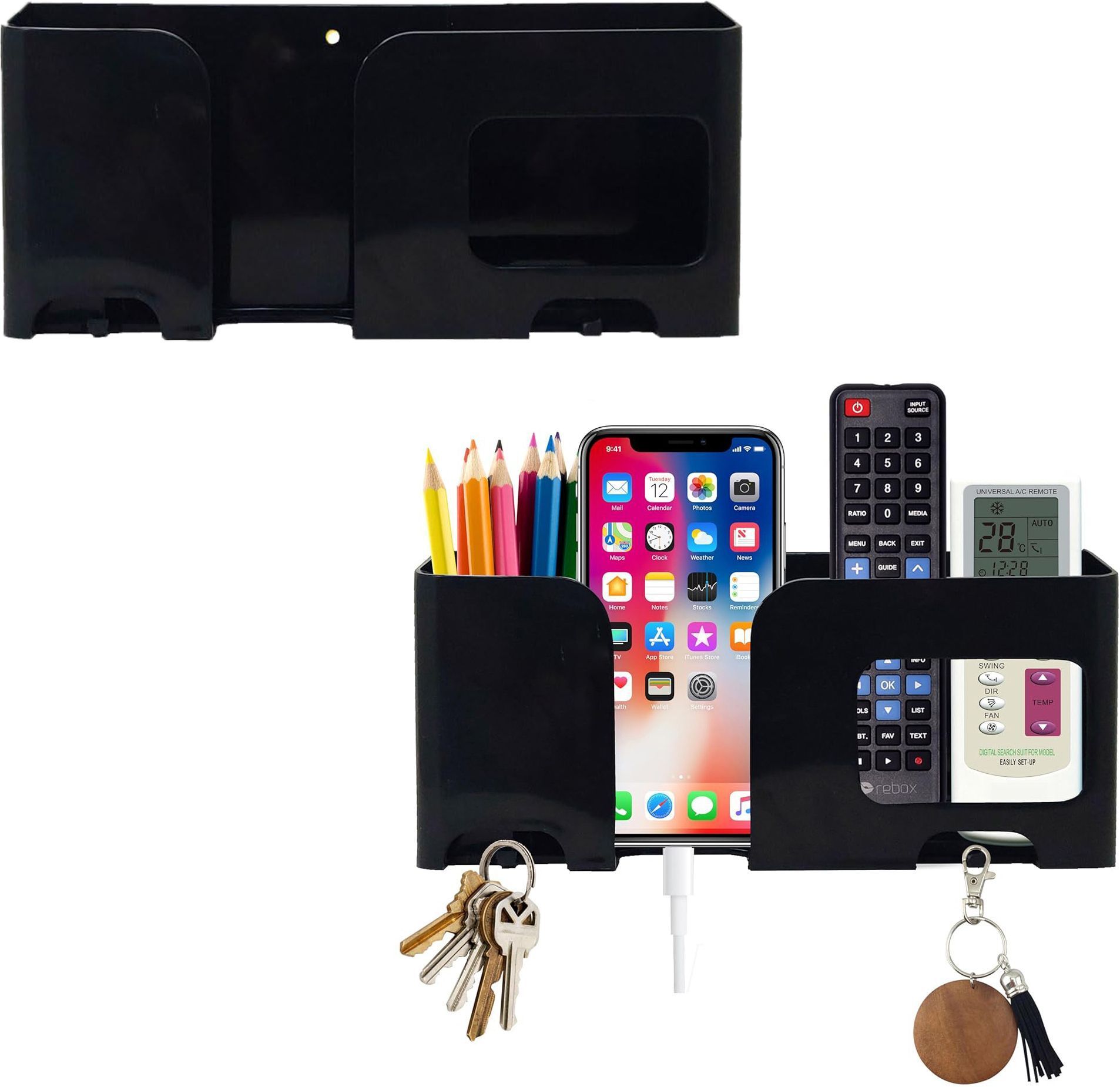 DSNS Multifunctional Wall Mounted Mobile Holder | Remote & Pen Organizer 2 Pics Mobile Holder-image-19