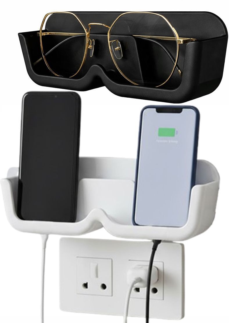 Flipkart SmartBuy Wall Mount Phone Stand with Sunglasses Slot, Mobile Charging Shelf 2 Pics Mobile Holder-picture-37