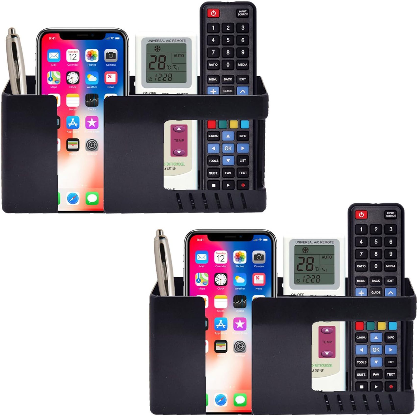 Flipkart SmartBuy Multifunctional Wall Mounted Mobile Holder Remote, & Pen Organizer 2 Pics Mobile Holder-image-48