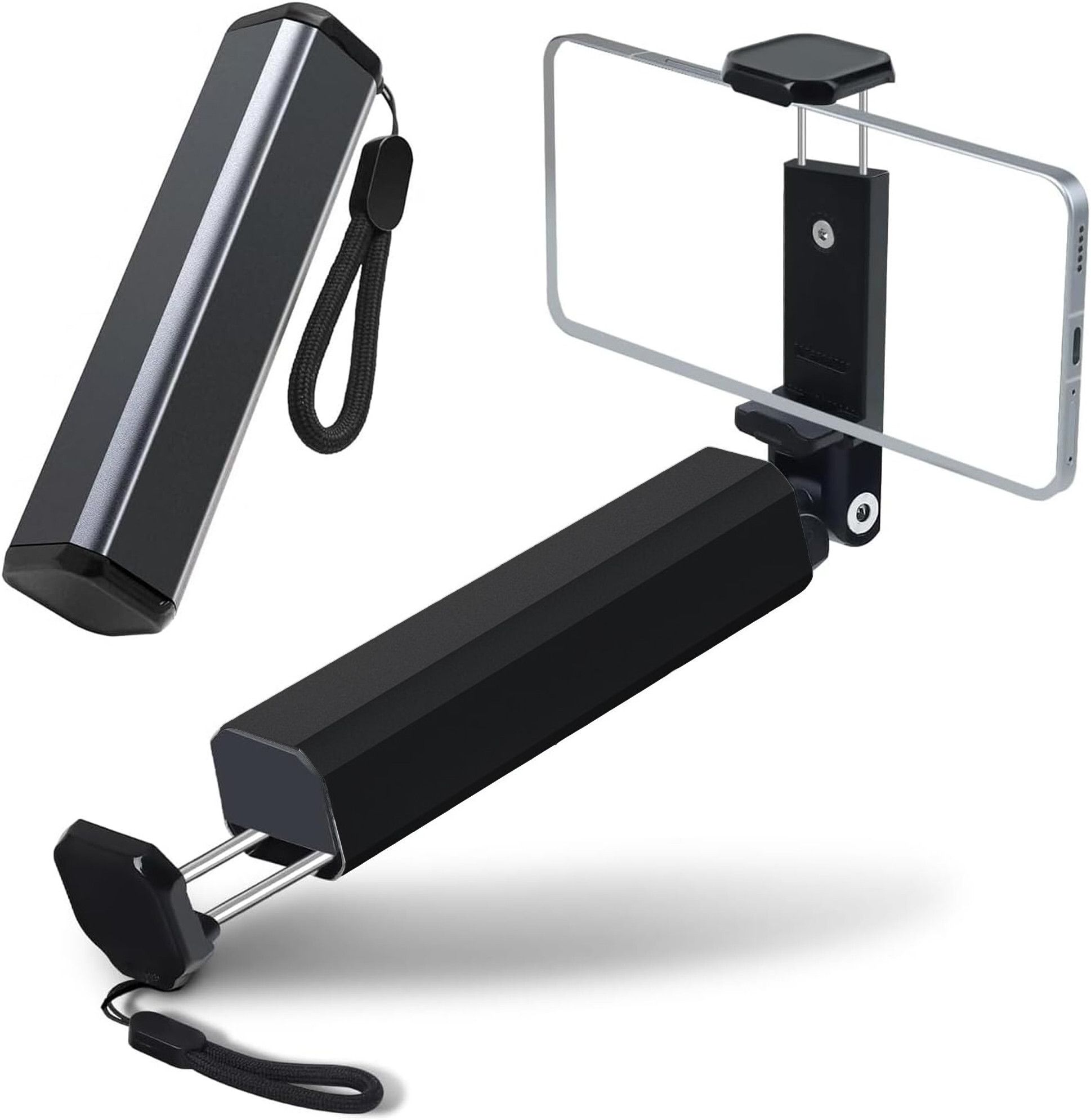BROLAVIYA Portable 360 Rotation Keychain Phone Stand For Travel in Car,Train,Airplane Mobile Holder-image-0