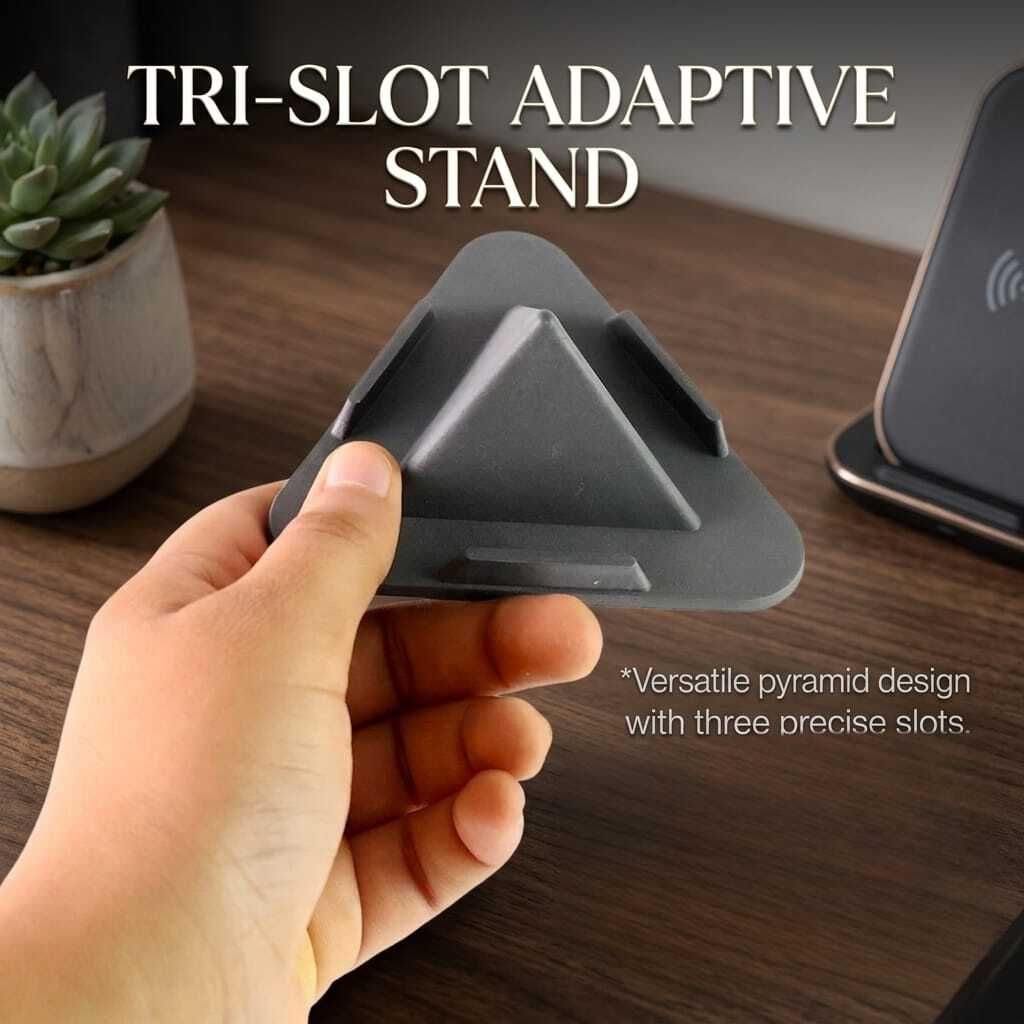 CIELAGLOBAL Multi-Angle Pyramid Mobile Holder Stand, Anti-Slip Triangle Desktop Stand Mobile Holder-image-16
