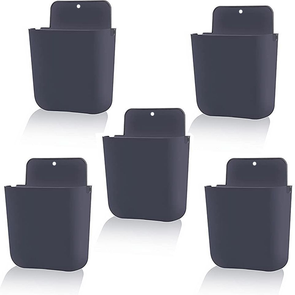 Flipkart SmartBuy Mobile Wall Stand for charging | AC/TV Remote Holder Phone Stand Set of 5 Black Mobile Holder-image-47