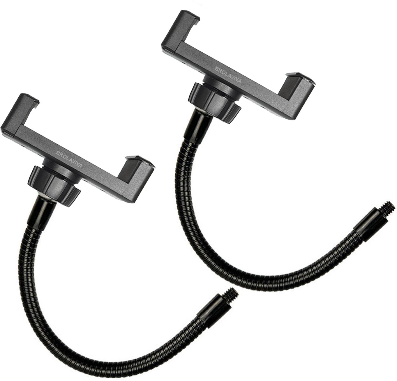 BROLAVIYA Flexible Hose Mobile Phone Clip with 1/4 Male Thread for LED Ring Light 2 Pcs Mobile Holder-image-21