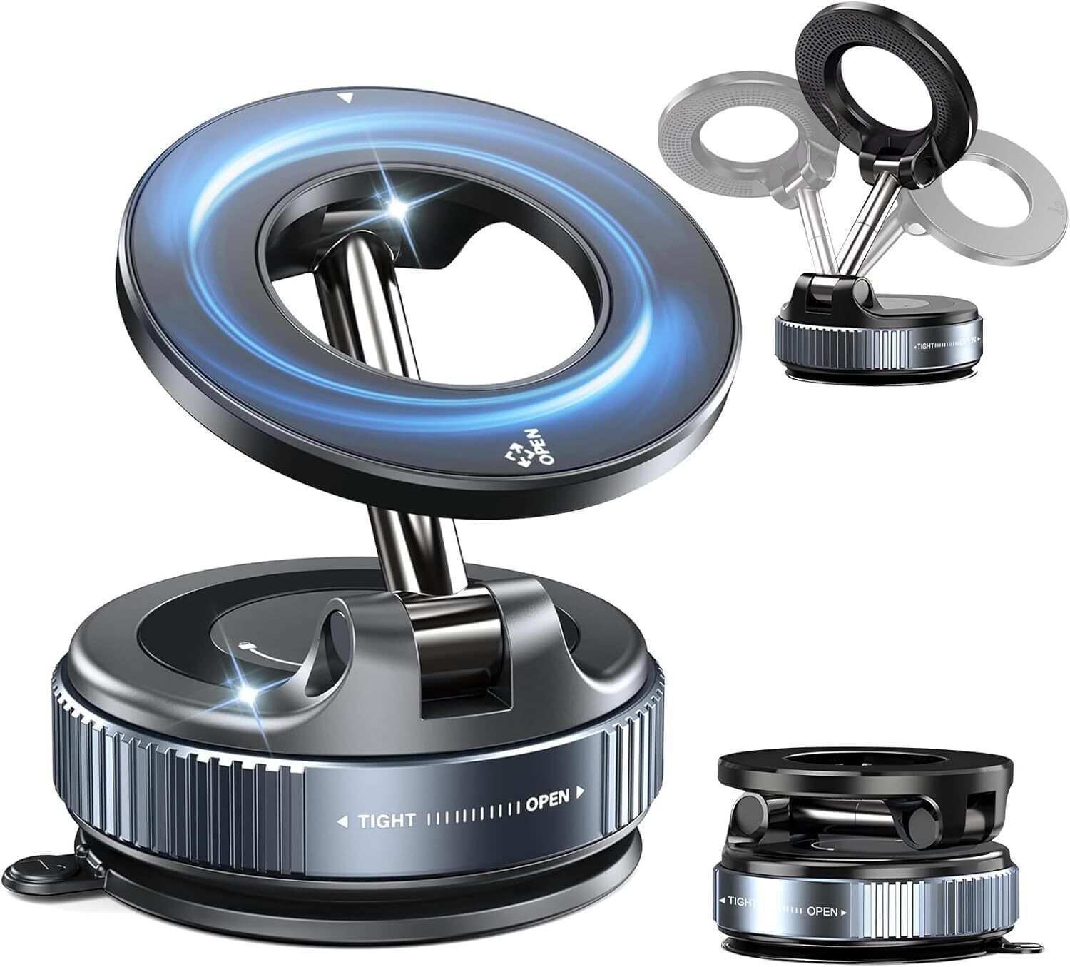 Walmaina 360 Degree Rotation All Metal Magnetic Phone Holder, Magsafe Car Mount Mobile Holder-image-28