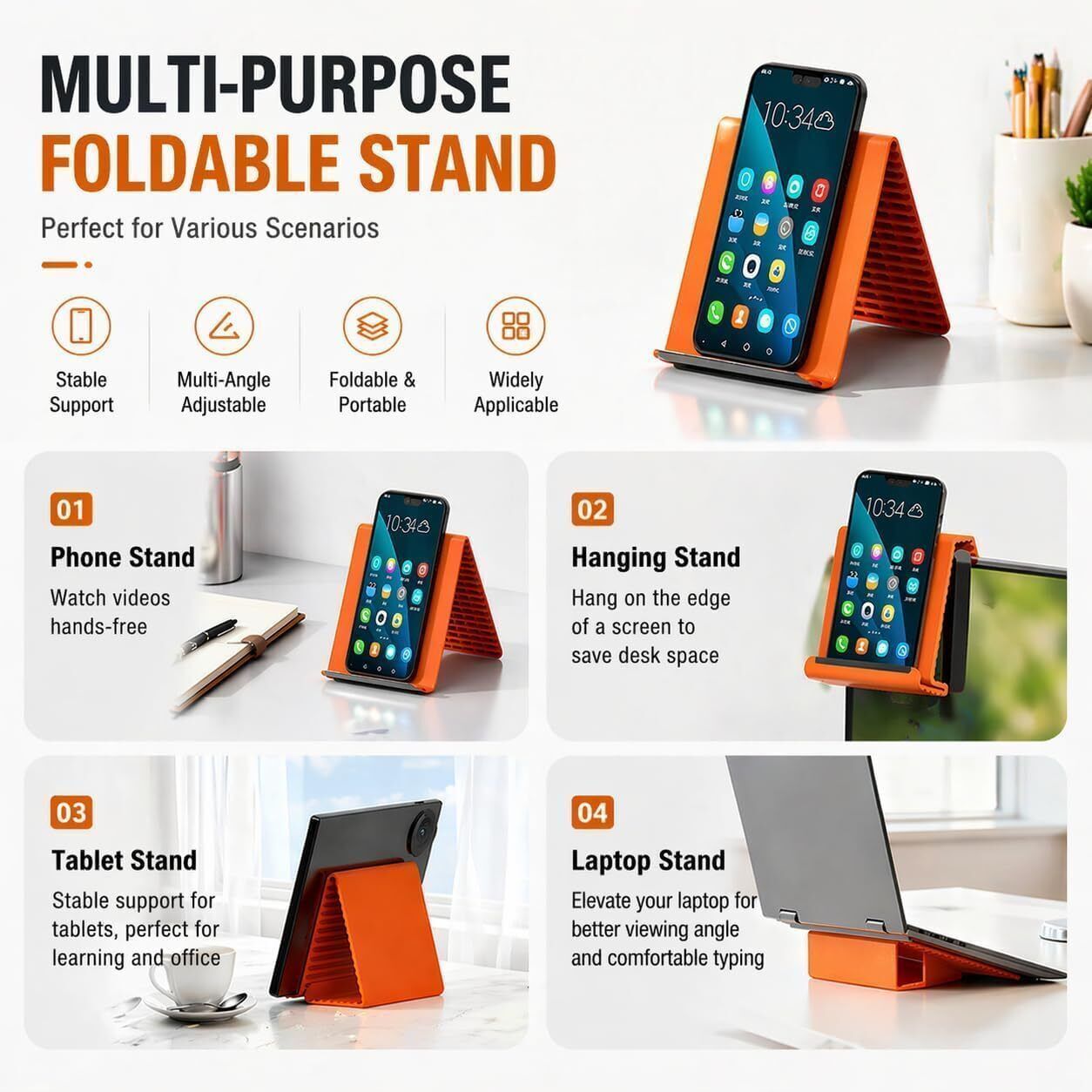 Vexnis Silicone Phone Stand Adjustable Holder for Office Home and Travel Mobile Holder-image-40