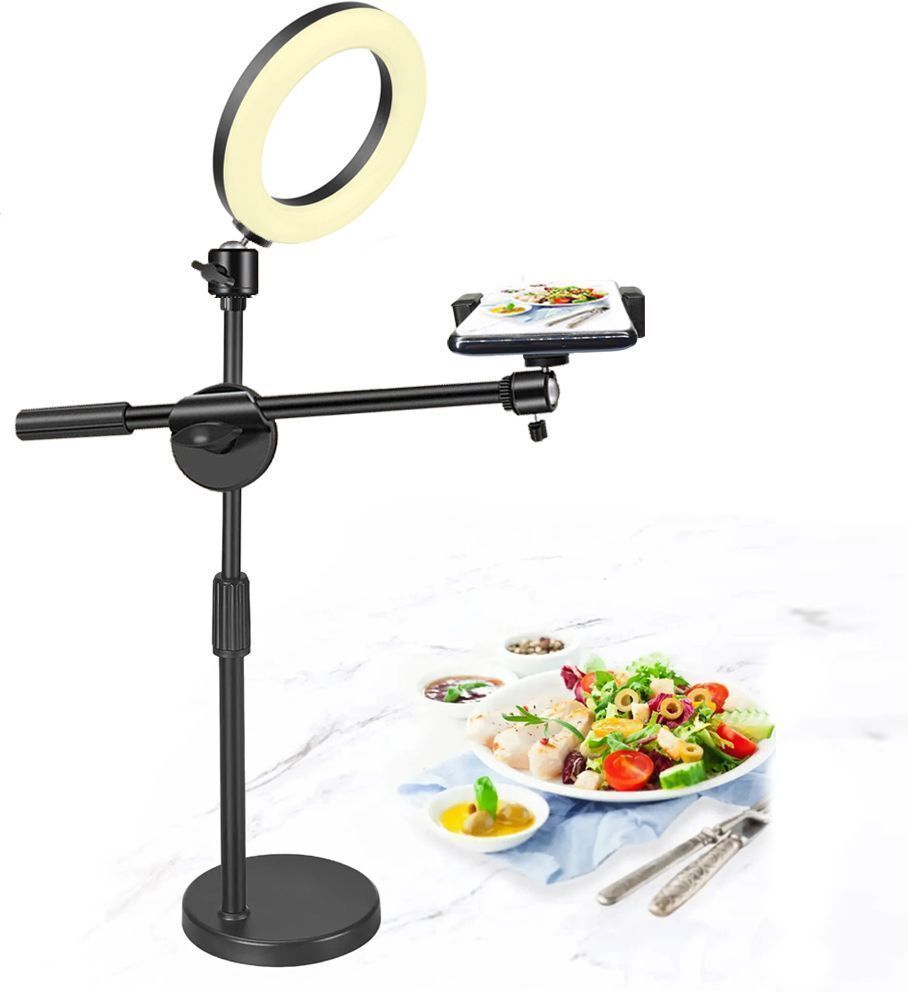 BROLAVIYA Video Light Metal Stand for Camera Webcam with Mobile Bracket Mobile Holder-picture-10