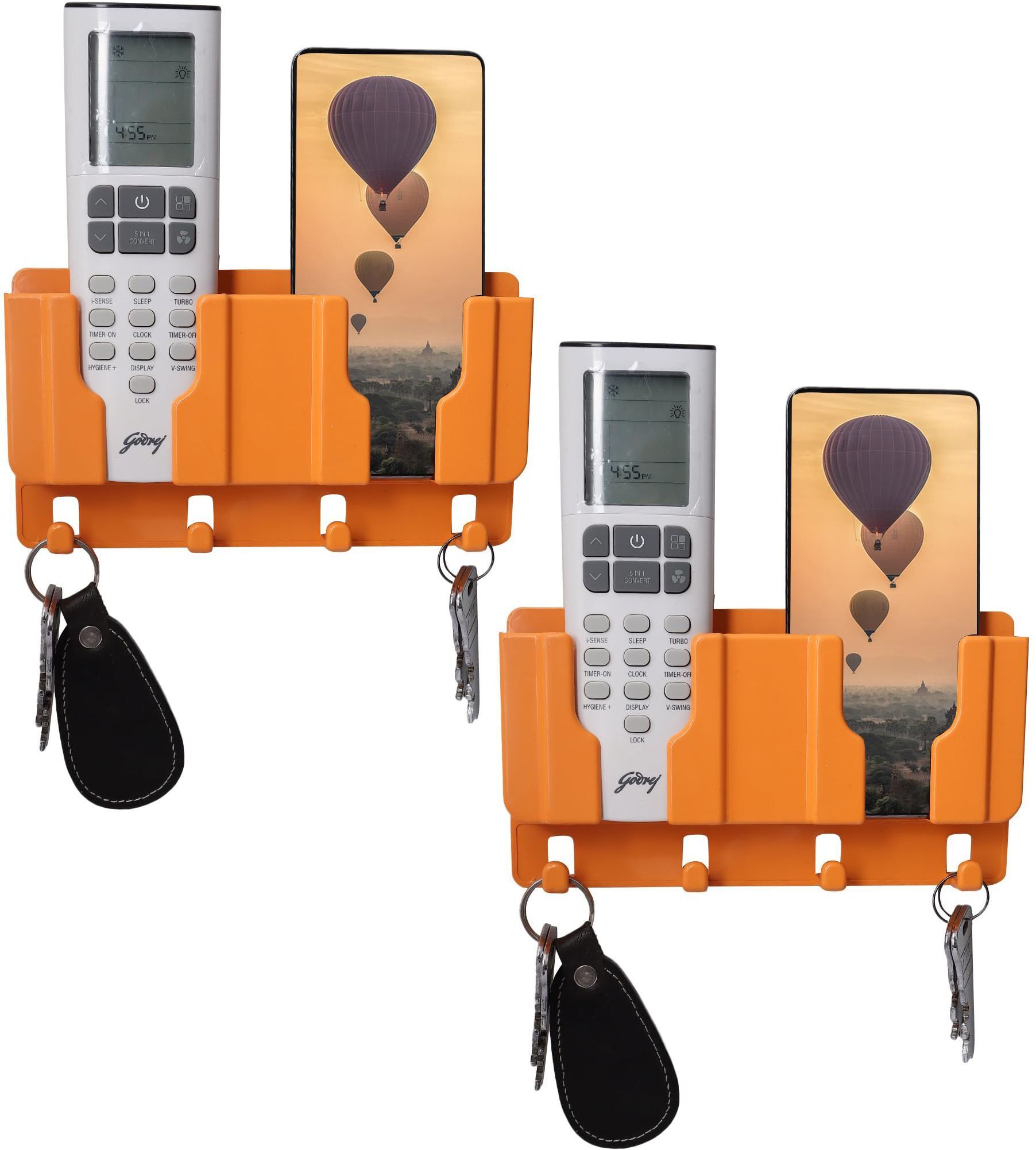 DSNS Charging Wall Mount Phone Stand | Plastic Storage Case for Remotes & Key 2 pics Mobile Holder-picture-23