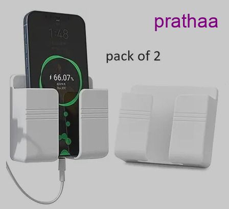 Prathaa Charger Wall Mount Mobile Holder Pack of 2 Phone Stand Mobile Holder