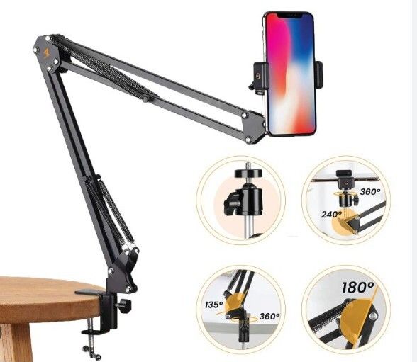RGV Lazy Arm Bracket Phone Stand Holder for Table and Bed Mobile Holder Metal Body Mobile Holder-image-16