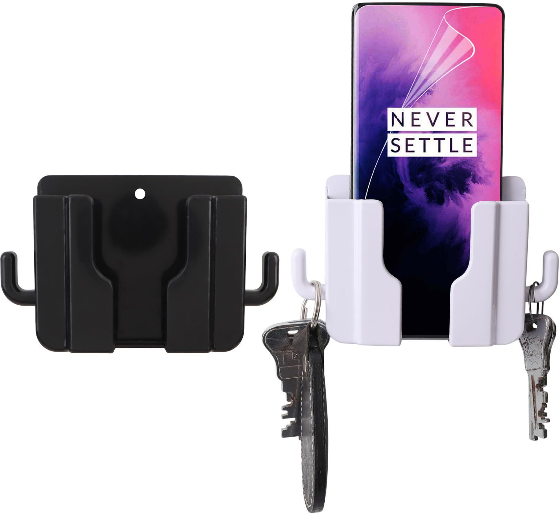 Flipkart SmartBuy Wall Mount Phone Stand / Remote Hanging Stand Bracket Hooks 2 Piece Mobile Holder-image-23