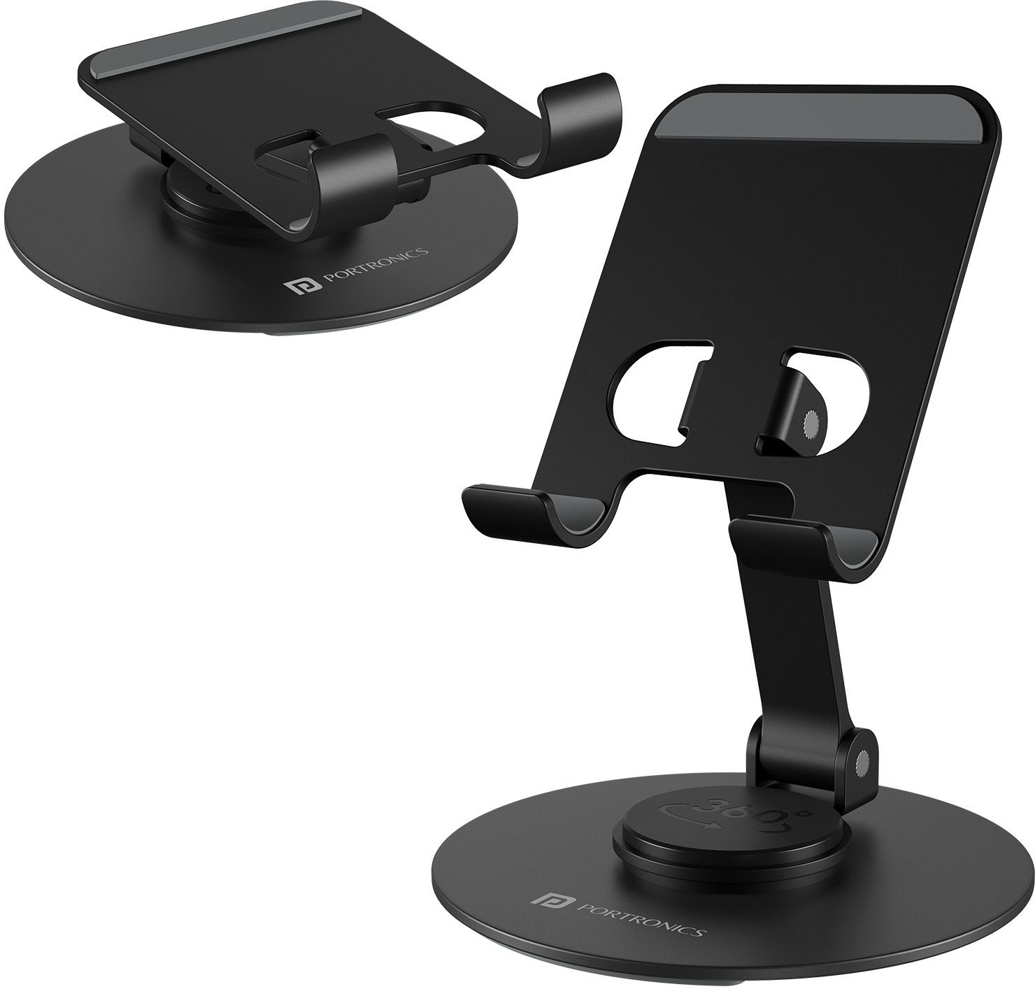 Portronics Mobot 4 360° Rotatable Mobile Holder with Aluminum Body, Portable & Foldable Mobile Holder