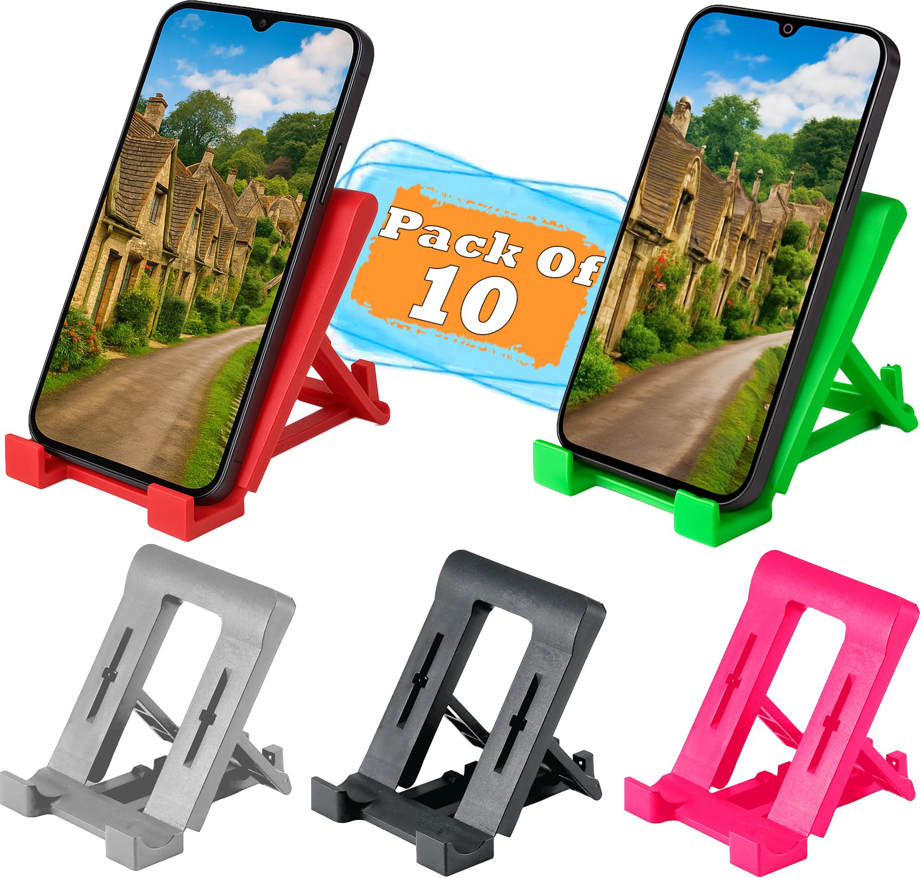 sainitraders 10-Piece Multi Angle Foldable Mobile Stands – For All Smartphones & Tablets Mobile Holder-image-41