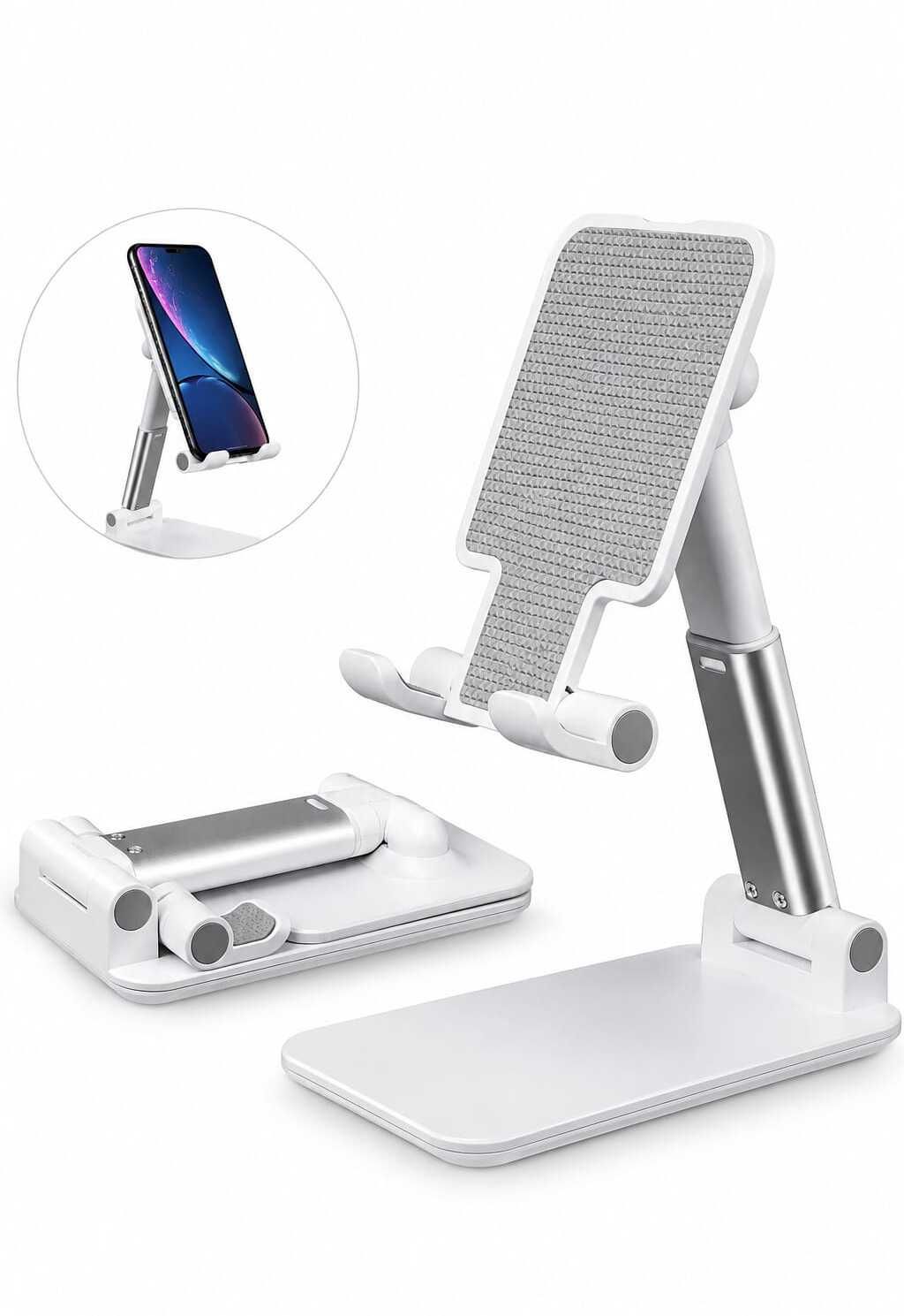 AQH A1 Adjustable Foldable Mobile Stand Height & Angle Adjustable White Holder Mobile Holder-image-11