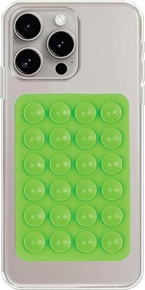 Khitoliyas Heavy Duty Single Sided Mobile Grip Silicon Neon Green Mobile Holder-image-44