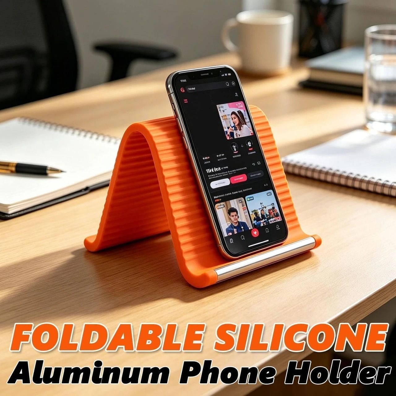 ORVENSA Premium Foldable Silicone Mobile Stand - Phone Holder for Travel & Office Mobile Holder-image-18