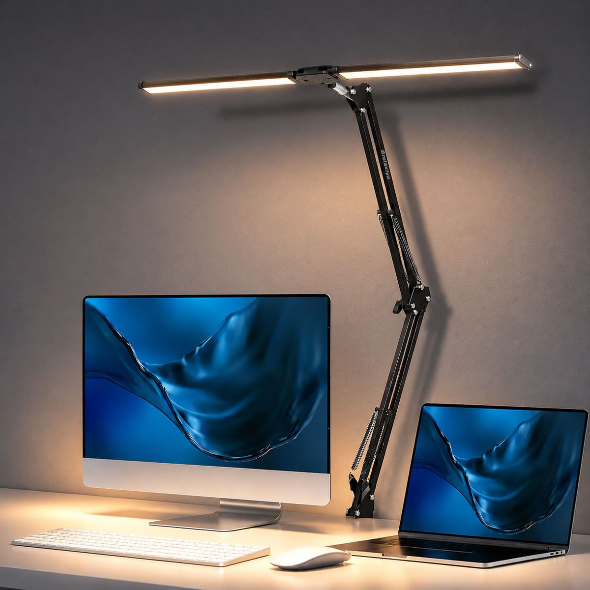 BROLAVIYA Architect Double Head LED Desk Lamp Overhead Light Mobile Holder-image-48
