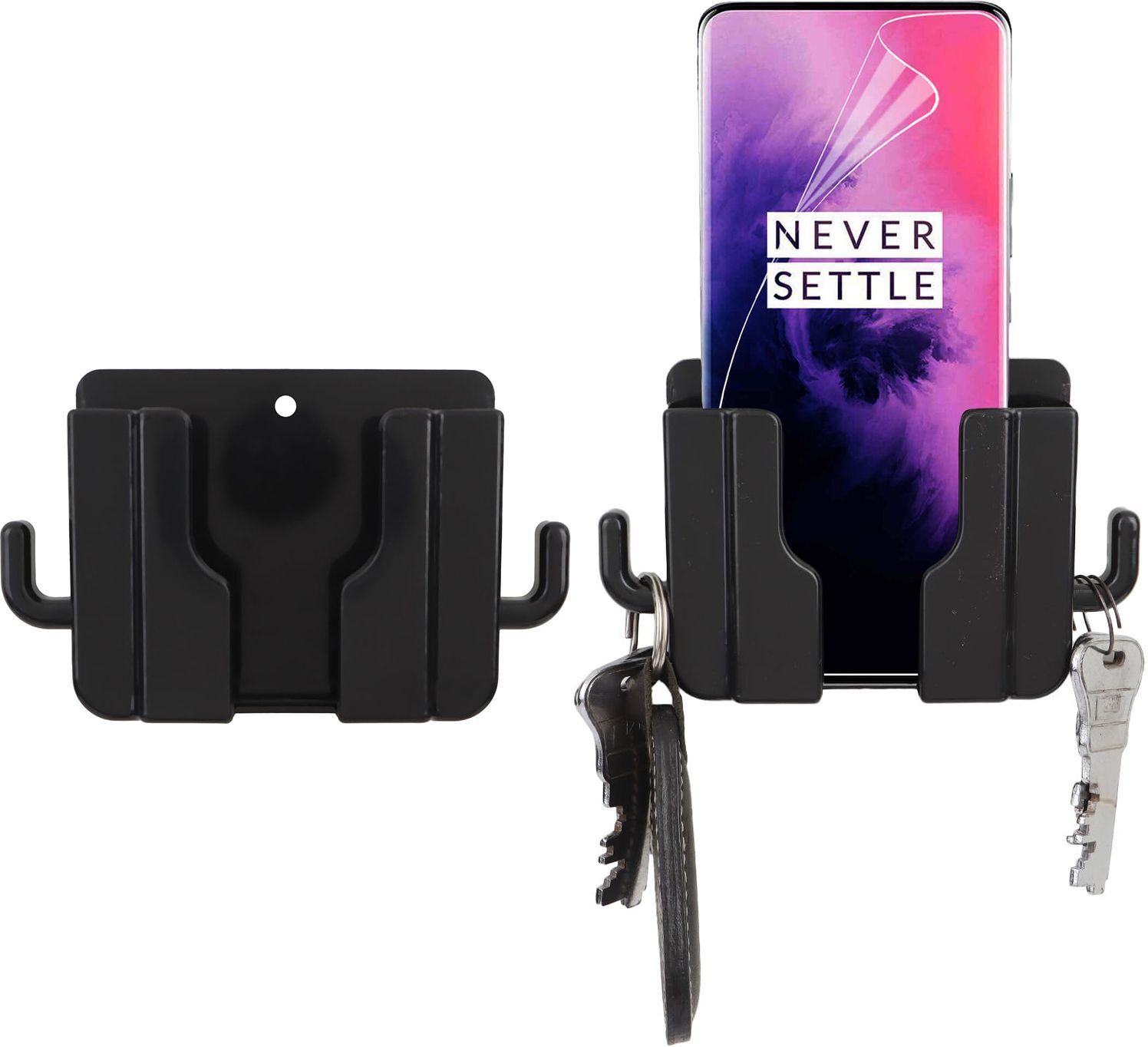 Flipkart SmartBuy Mobile Wall Stand for charging | AC/TV Remote Holder Phone Stand Pack OF 2 Black Mobile Holder-picture-19