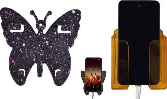 Flipkart SmartBuy Wall Mounted Mobile charging Holder | Butterfly Shape Phone Stand Pack OF 2 Mobile Holder-picture-24