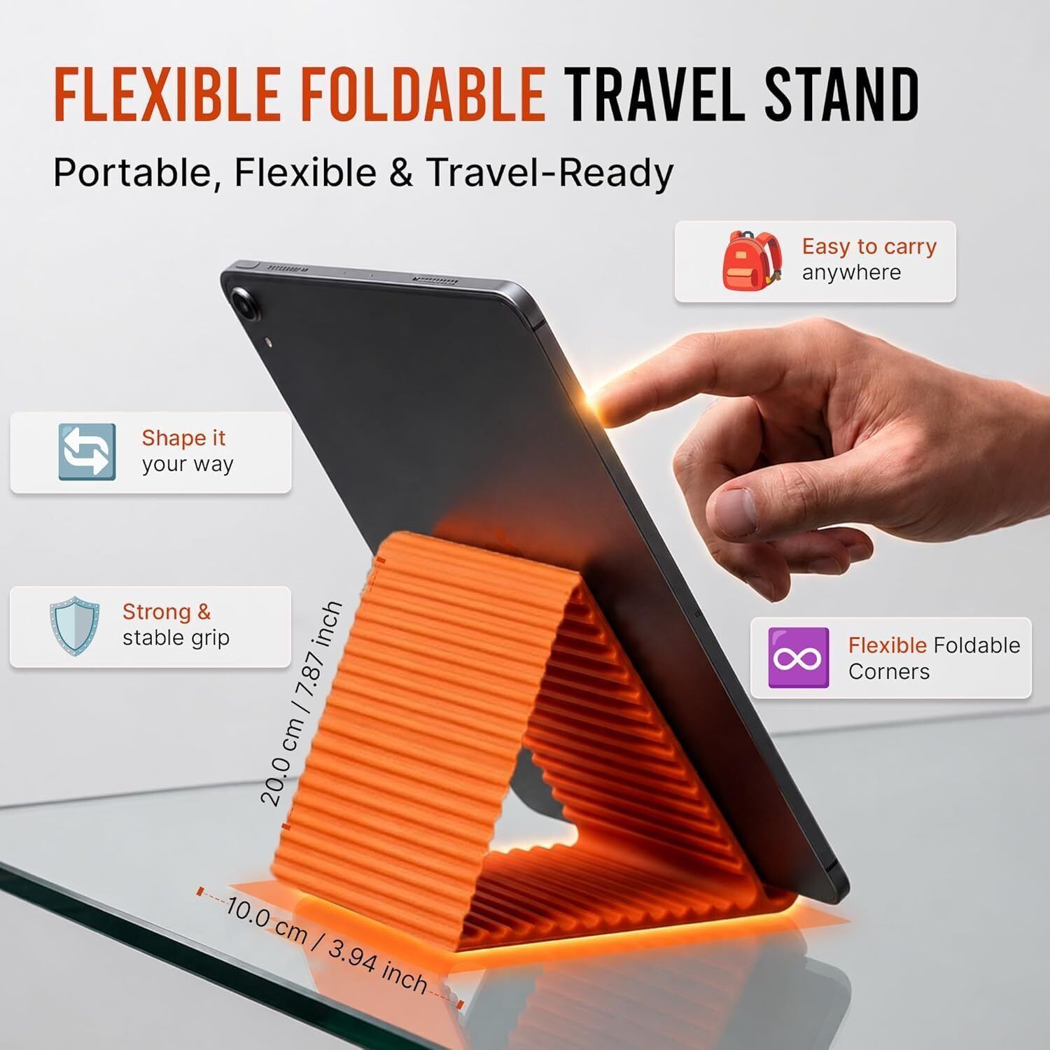 Solxora Portable Silicone Mobile Stand Foldable Design with Aluminum Core Mobile Holder-image-9