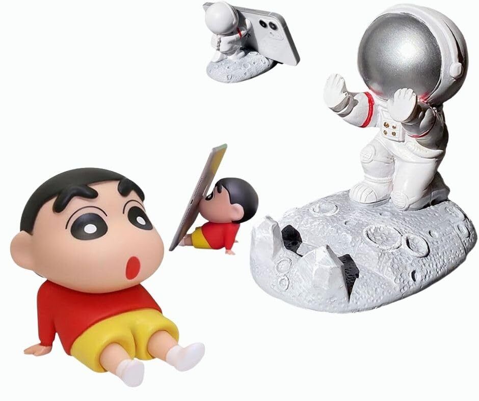 Meyaar Unique Astronaut Push Silver & Sinchan Red Designed Mobile Phone Mobile Holder-image-44