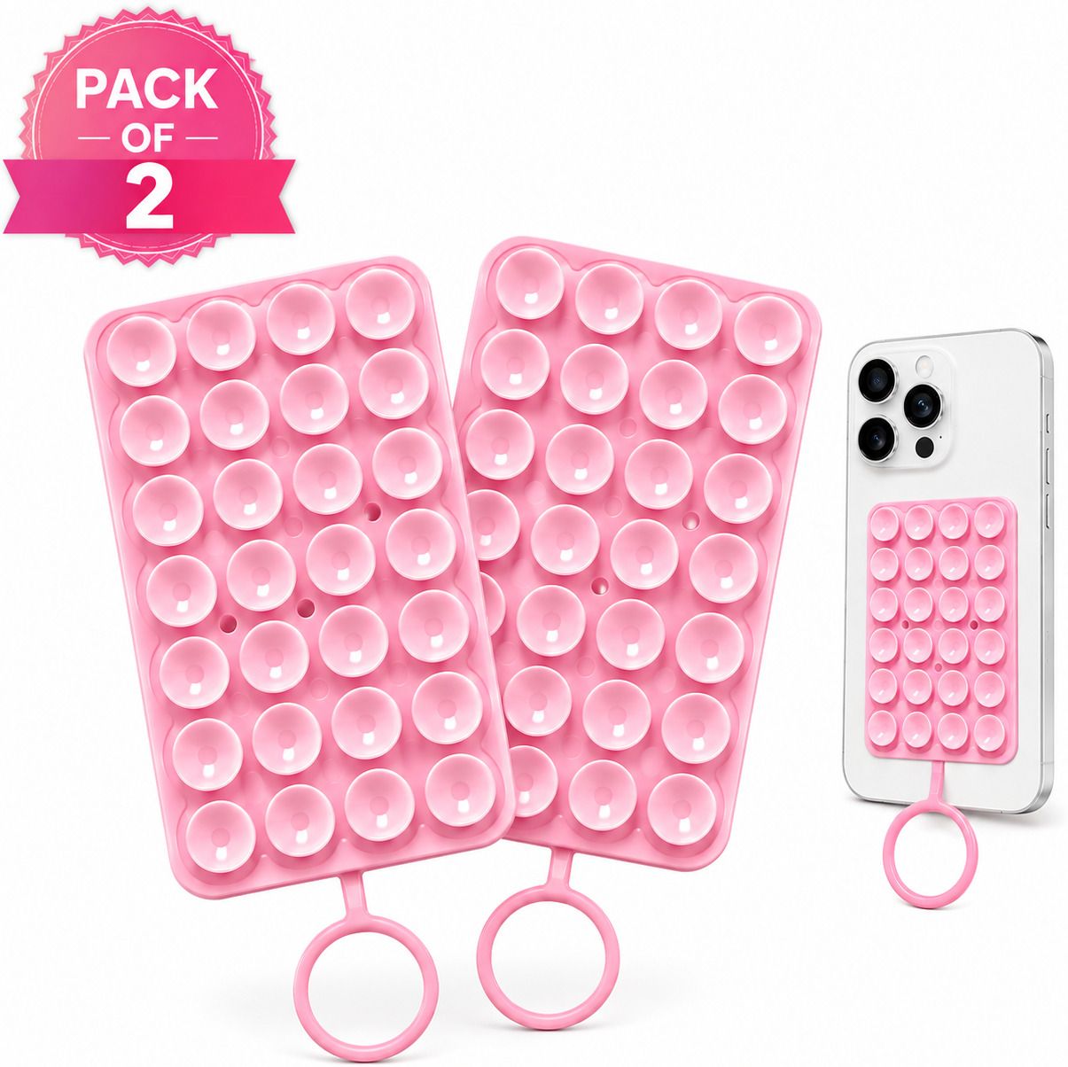 DIZORO 2 Pcs Suction Stickers With 24 Cups, Single Sided Silicone for Strong Grip Mobile Holder-image-40