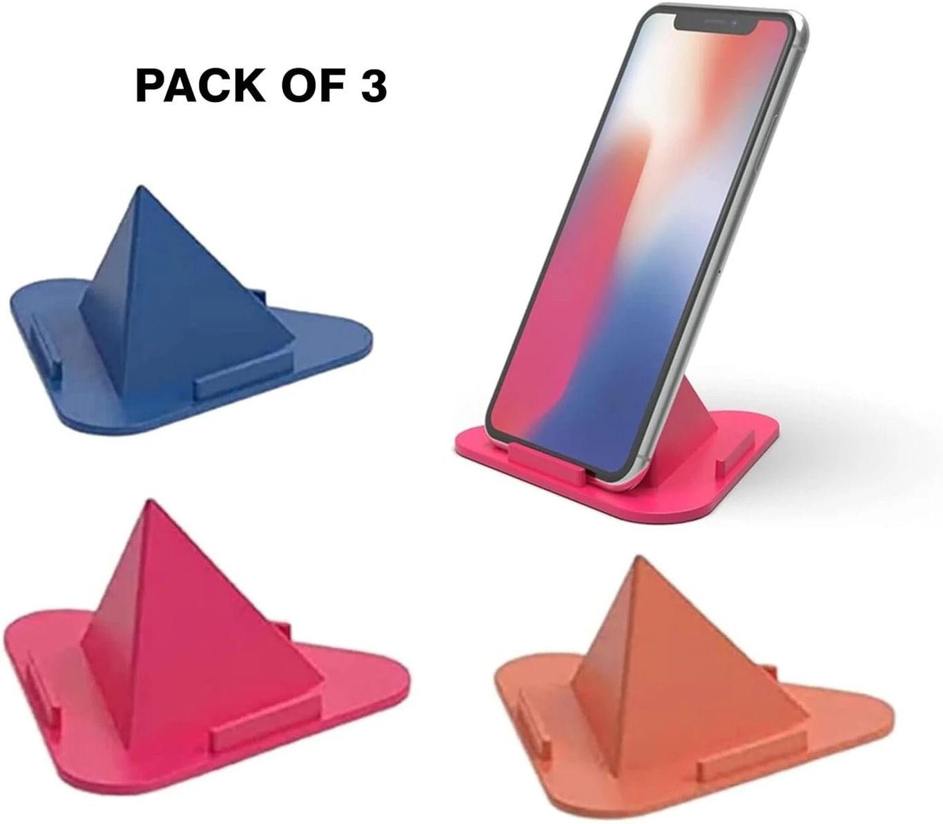 MANOJTRADERS Universal Portable Three-Sided Pyramid Shape Desktop/Table Mobile Stand Mobile Holder-picture-16