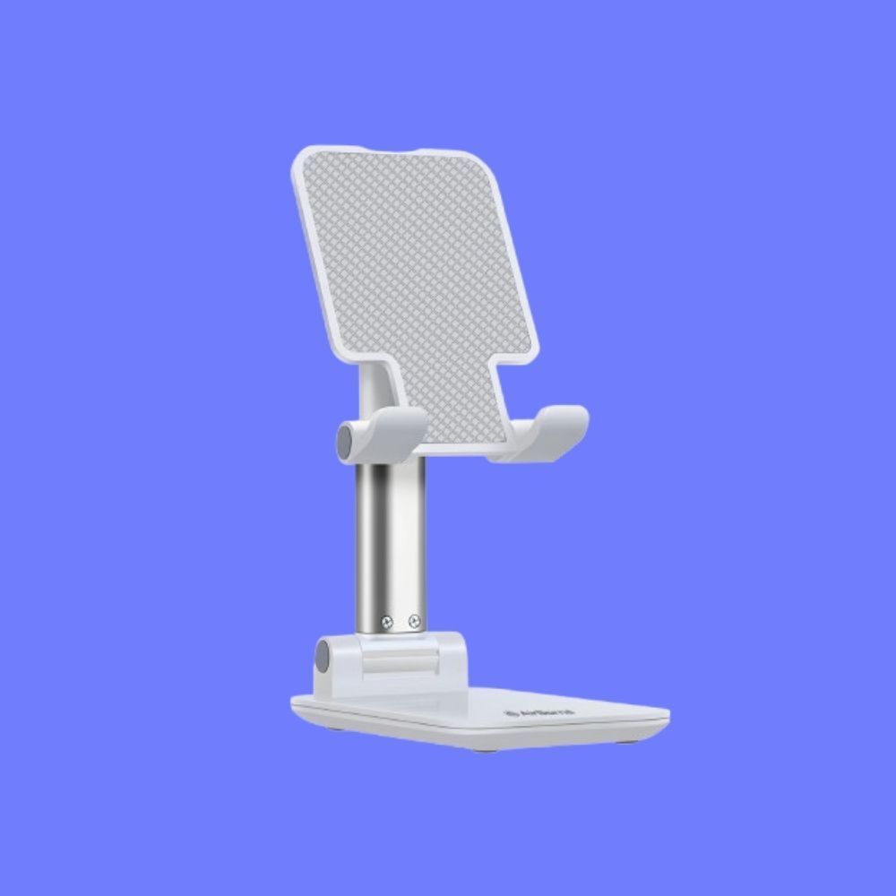 AirBorne MH-34 Foldable Adjustable Mobile Stand Portable Tabletop Holder White Mobile Holder-image-6