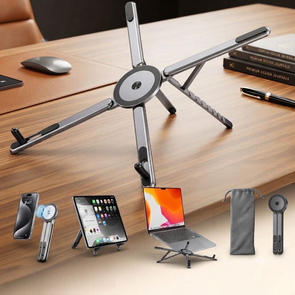 Auslese Robotics Foldable Magenetic Laptop Stand for Tablate Mobile Holder Mobile Holder-image-48