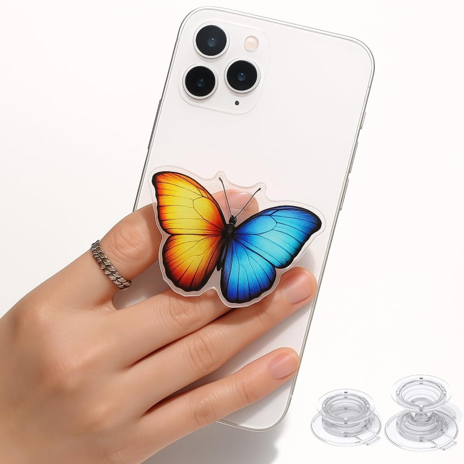 DOKMOE Butterfly Pattern Phone Grip Stand, Cute Butterfly Cell Phone Holder Mobile Holder-image-27