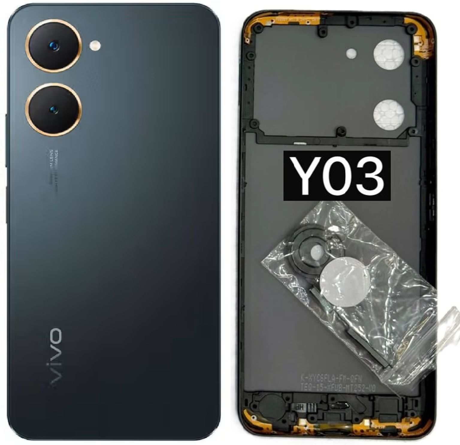 FLOUNDER VIVO Y03 (5g) HOUSING BODY WITH SIDE KEYS MIDDLE RING AND CAMERA RING LENS Full Panel-image-30