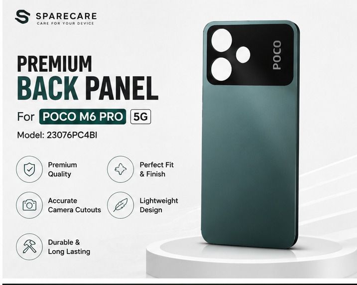 SPARECARE XIAOMI POCO M6 PRO 5G ( with Proper Brand LOGO) (Forest Green) Back Panel-picture-47