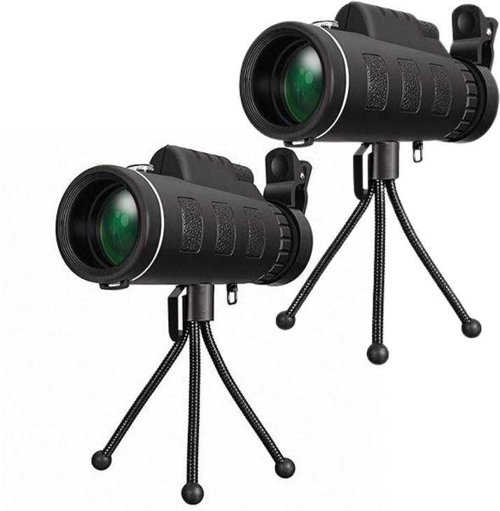 DRUMSTONE Pack of 2 Panda Binoculars Zoom 35x50 – Dual Focus Monocular with Green Film Mobile Phone Lens