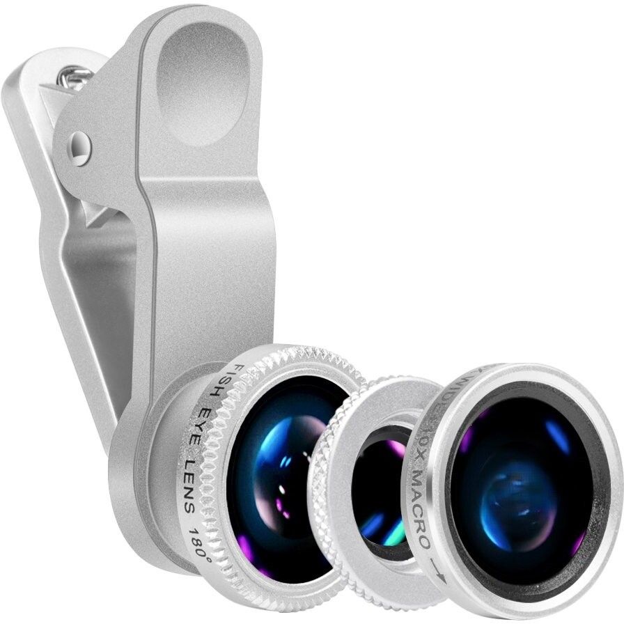 OSTALY Pro 2 L53 Super HD Macro Lens 3 in 1 Universal Clip Lens Wide Angle, Fish Eye Mobile Phone Lens