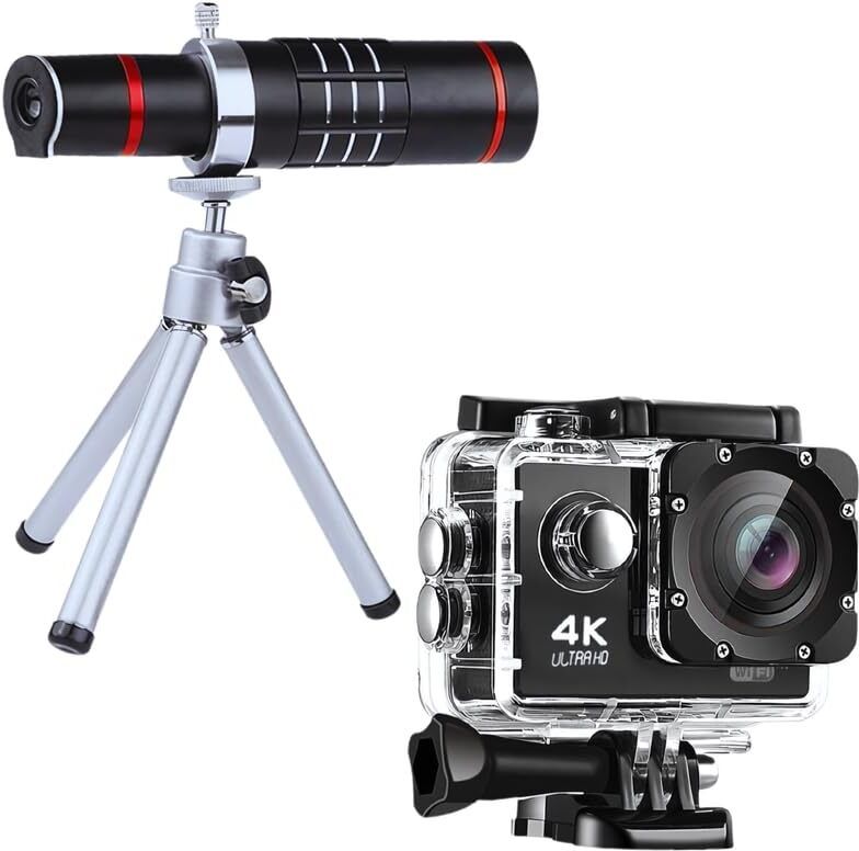 Lipzie Combo C621 18x Optical Zoom Lens & 16MP 4K Action Camera. Mobile Phone Lens-image-15