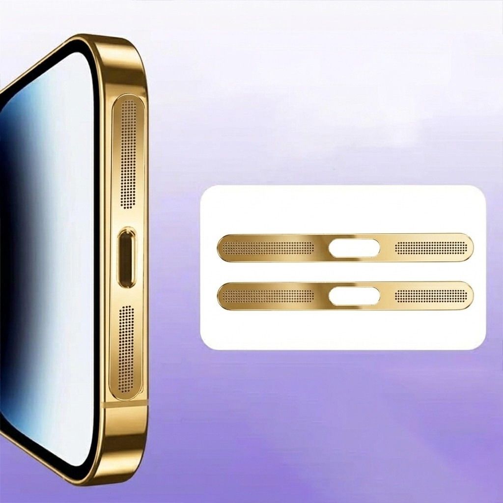 GOVAYU Metal Dustproof Net Stickers for iPhone Series 12 13 14 Digital Visual Interface Gold Anti-dust Plug-picture-19