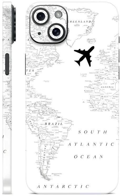 HILAX aeroplane map back skin for iphone 13,14, Full Back skin, Scratch & Bubble Free Mobile Skin-image-37