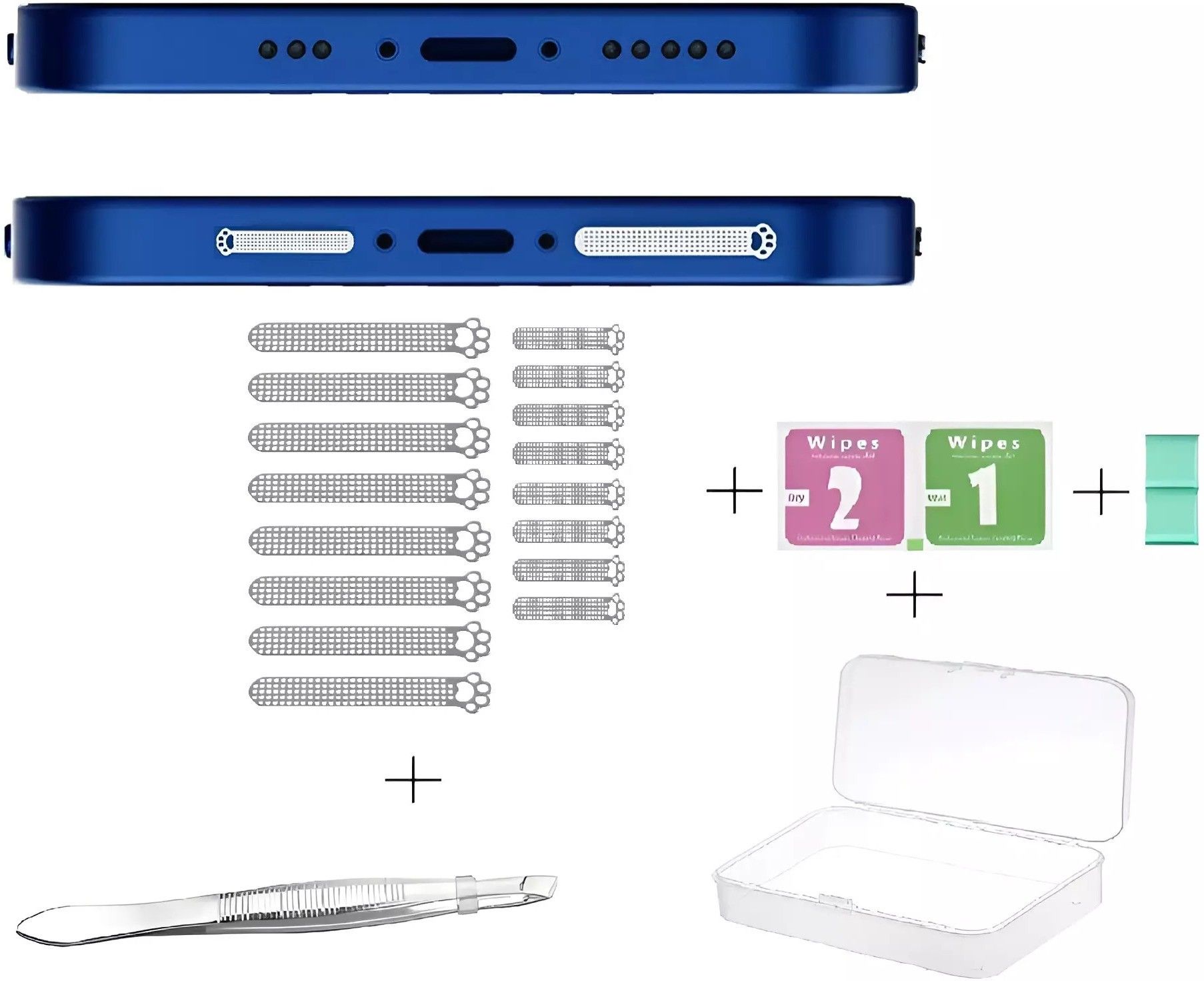 Avedia Speaker Mesh Anti Dust Proof Adhesive Sticker,Metal dustproof Sticker-PAW SILVER Audio Jack Silver Anti-dust Plug