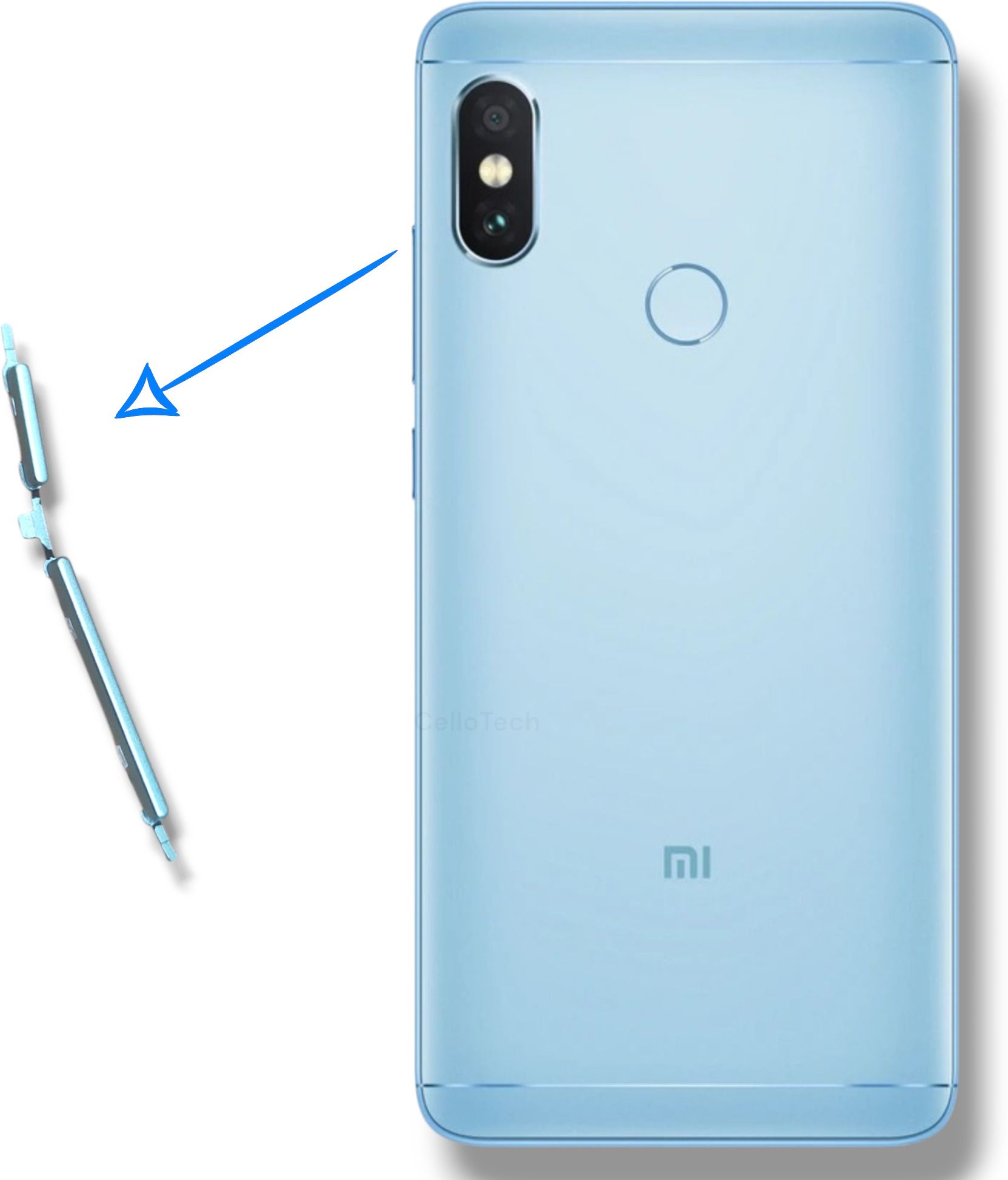 CELLO TECH M1805E6MI Blue Mi Redmi Note 5 Pro Power ON/OFF Button