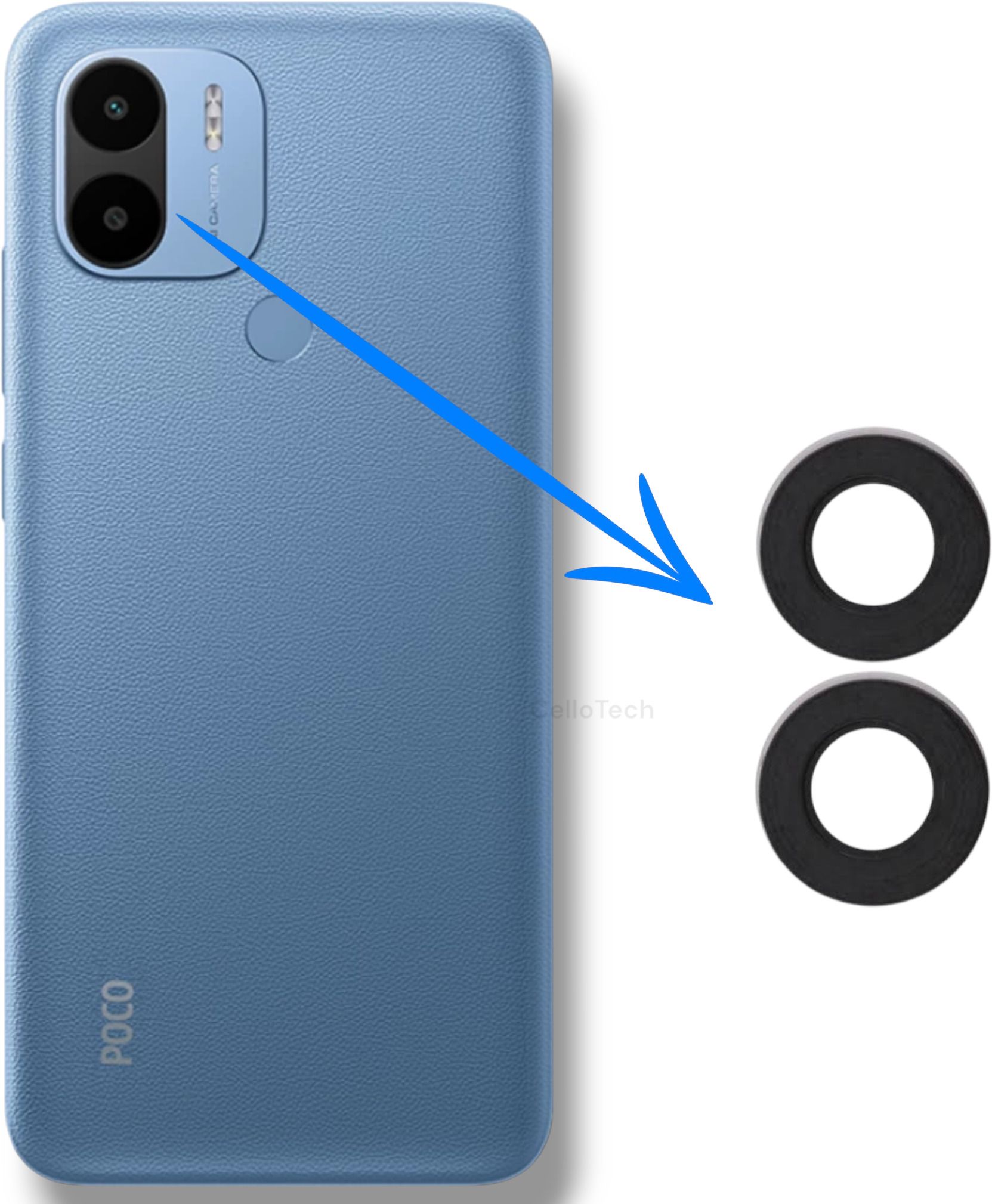 CELLO TECH P06 Original Camera Glass For POCO C50 Camera Lens Glass-image-20