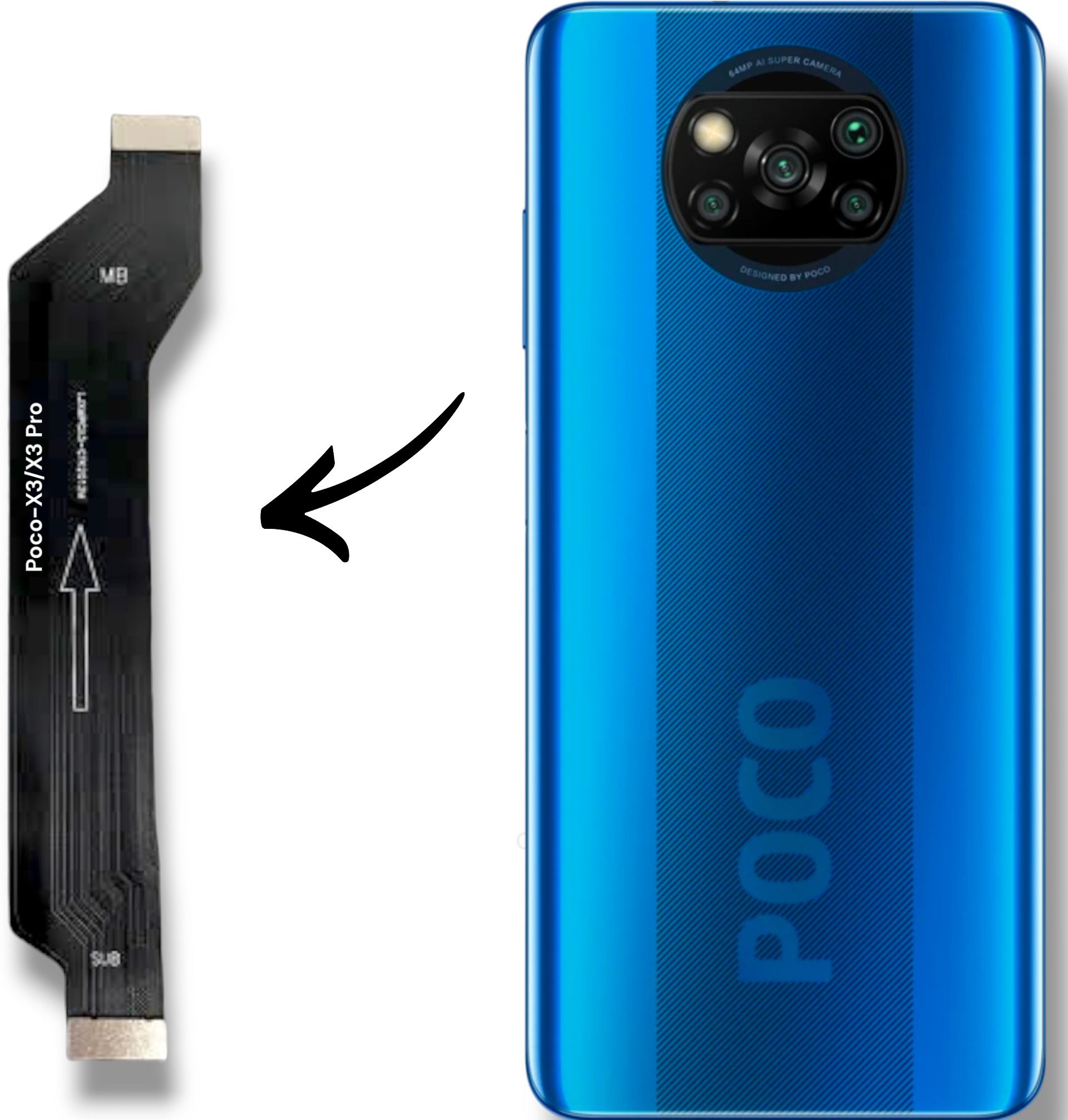 CELLO TECH MZB07Z0IN ORIGINAL MAIN CHARGING PATTA FOR POCO X3, POCO X3 PRO Charging Connector Flex cable