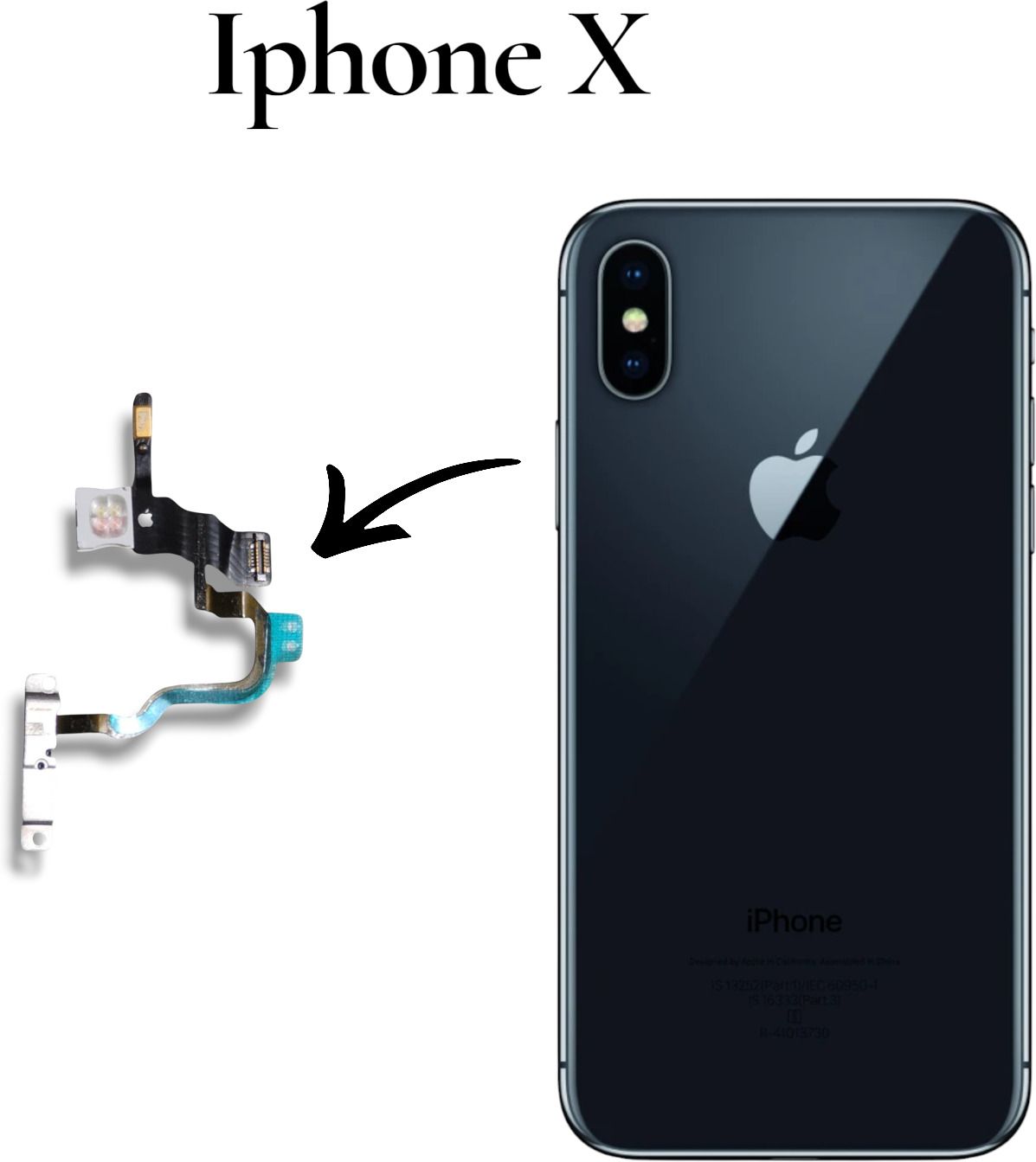 A R Enterprise A1865 Iphone X Volume Button Flex Cable-picture-17