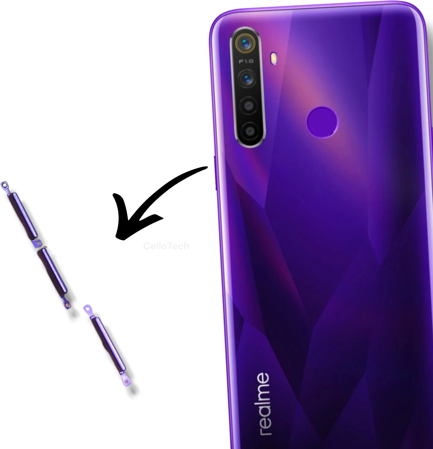 CELLO TECH RMX1911 PURPLE REALME 5 / REALME 5S Power ON/OFF Button-picture-33