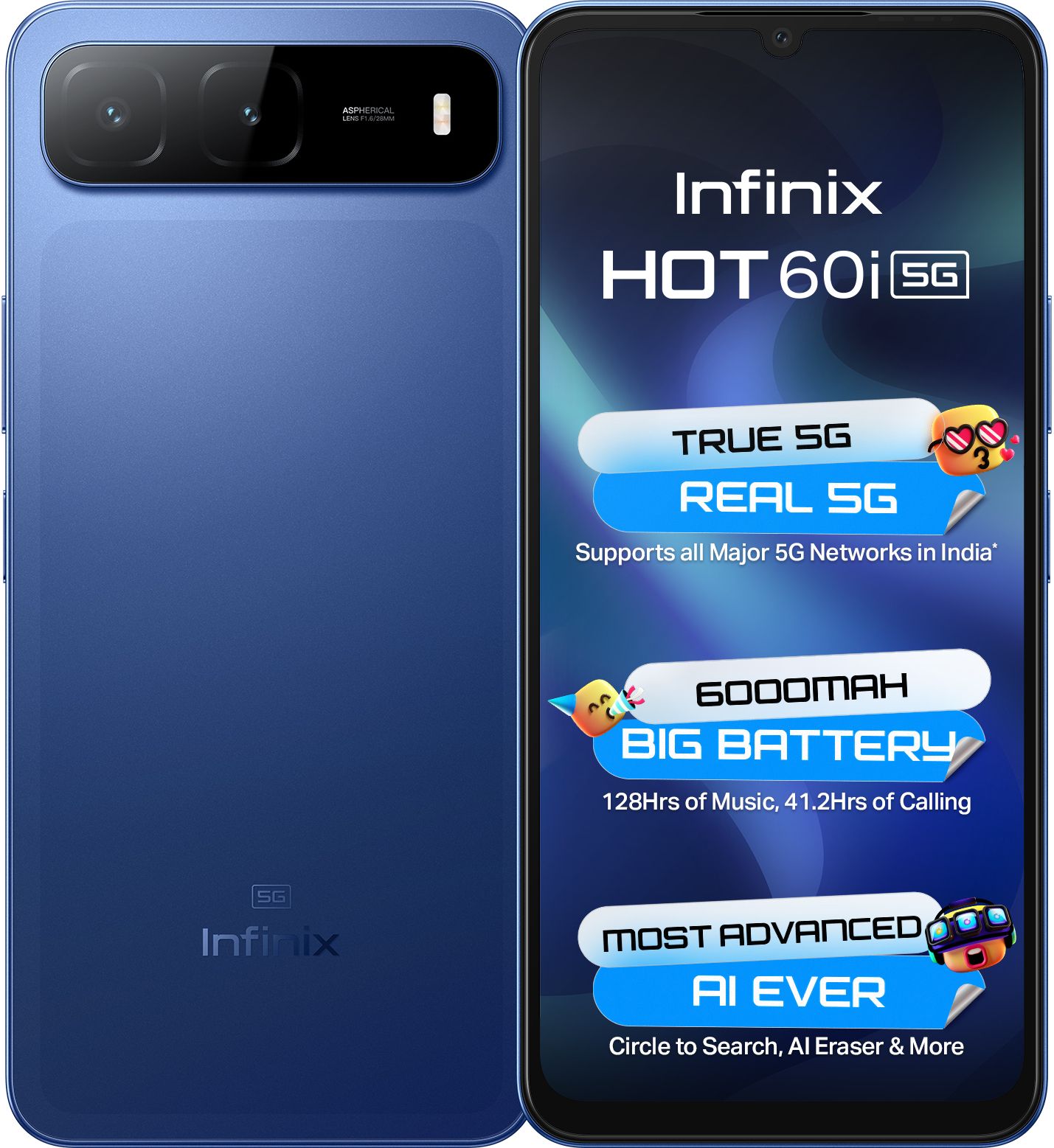 HOT 60i 5G (Shadow Blue, 128 GB)-image-2