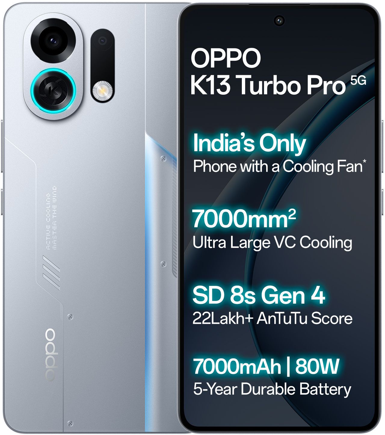 k13 turbo pro 5g (silver knight, 256 gb)