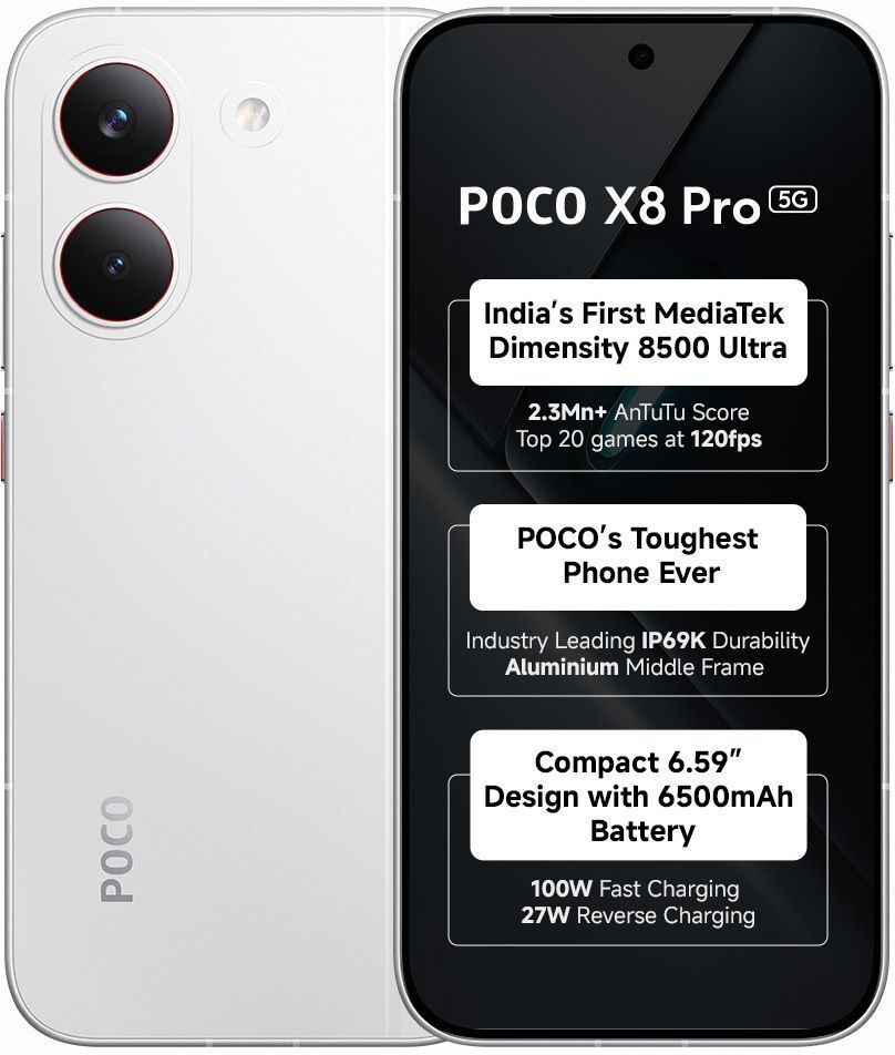 poco X8 Pro Charger in the Box (White, 256 GB)-picture-10